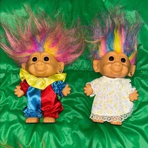 vtg. Colorful Troll Dolls Set